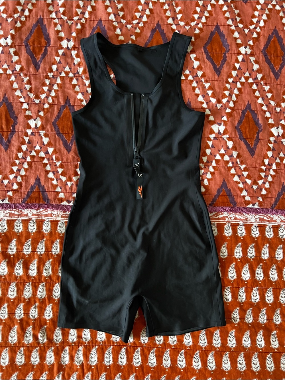 Black Kids One-Piece Zip Front Active Romper